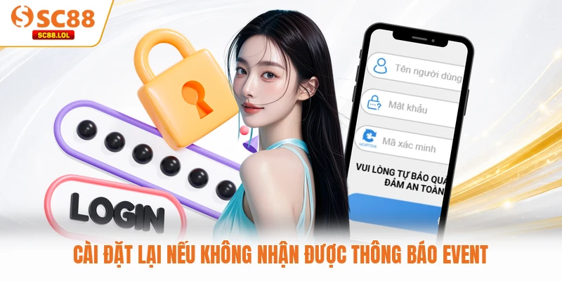 Cài đặt lại nếu không nhận được thông báo event
